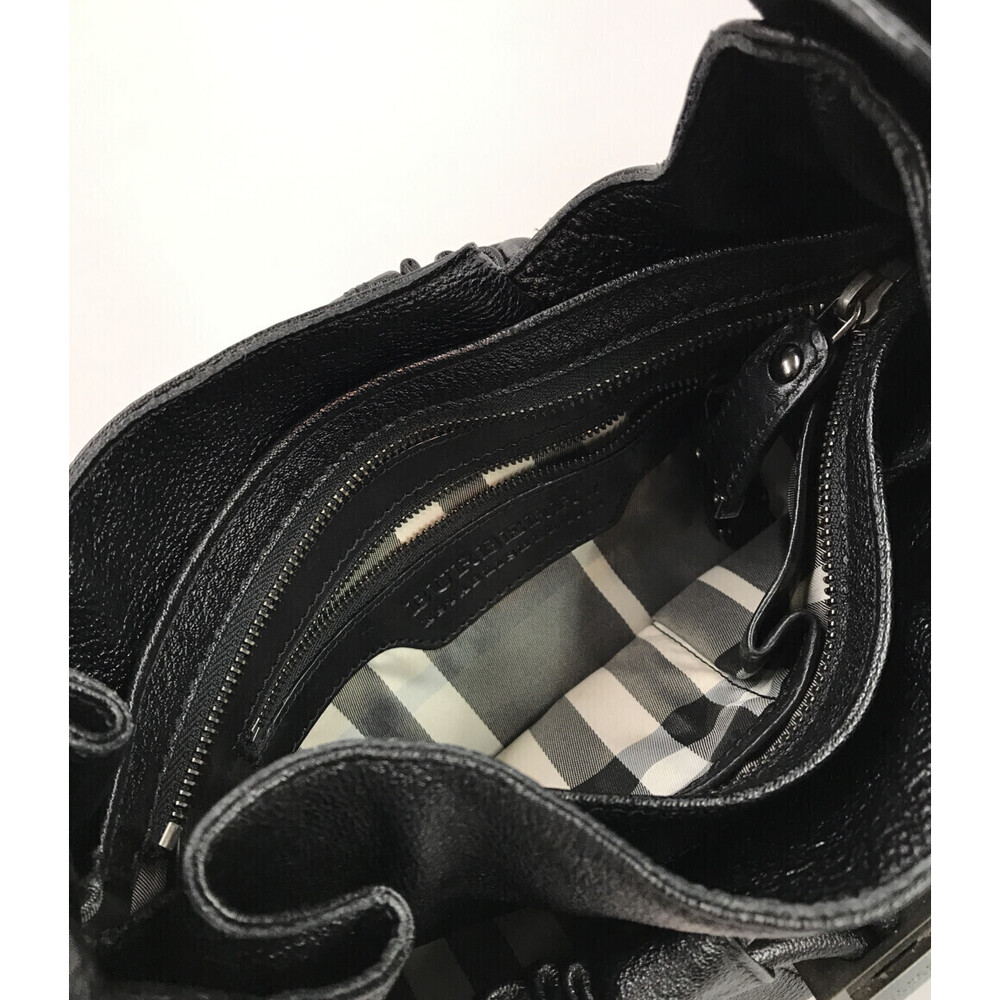 Burberry Warrior Drawstring Hobo bag black leather - Picture 3 of 6